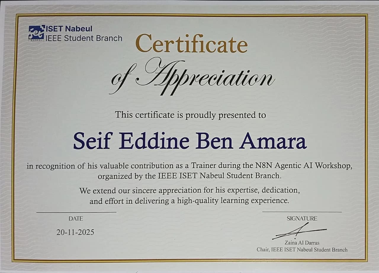 Certificate of Appreciation