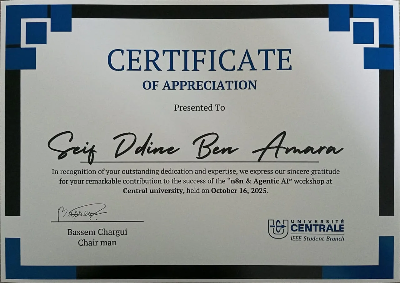 Certificate of Appreciation