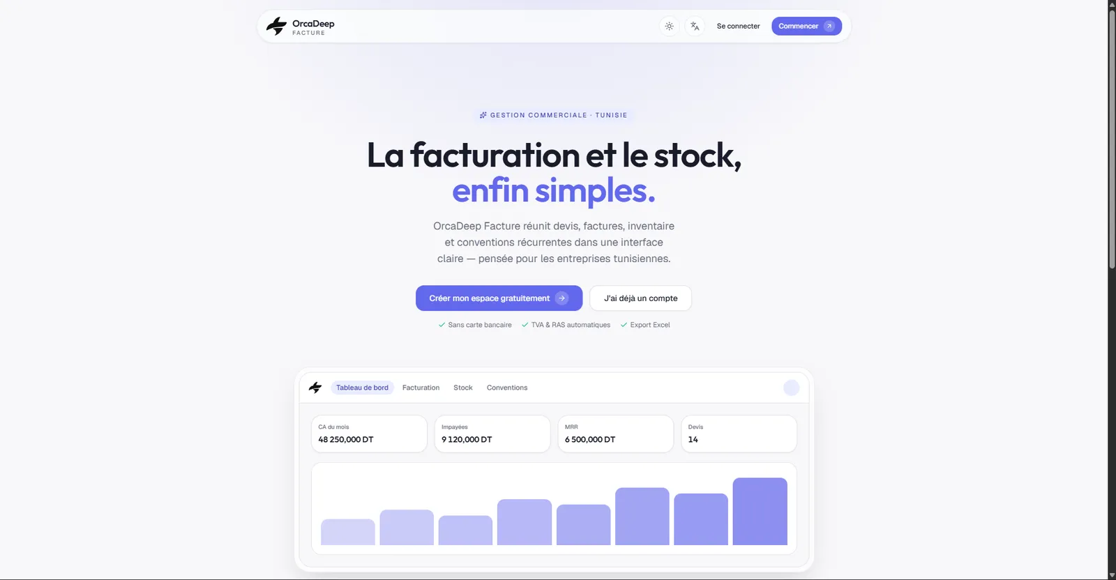 OrcaDeep Facture — Invoicing & Inventory SaaS screenshot 1